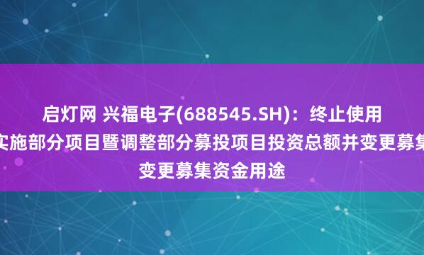 启灯网 兴福电子(688545.SH)：终止使用募集资金实施部分项目暨调整部分募投项目投资总额并变更募集资金用途